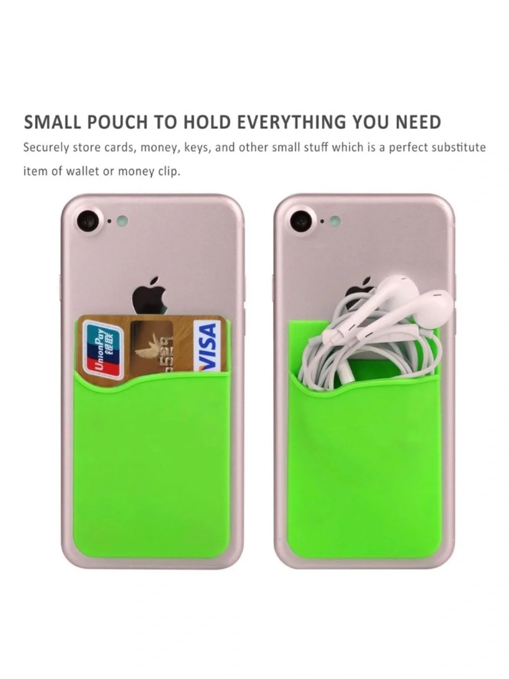 💞 New Red Adhesive Silicone Card Holder Sleeve for Smartphones